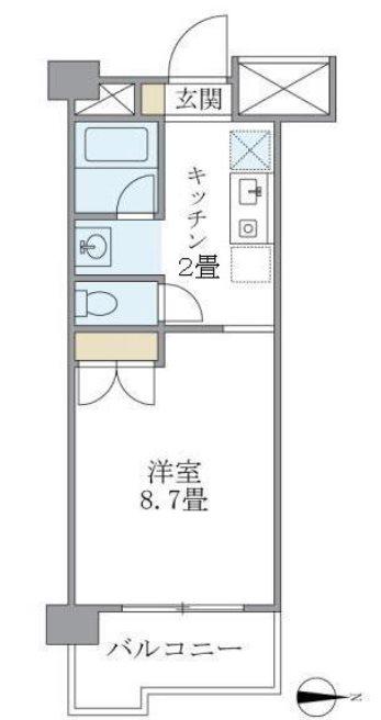 オクトフラッツK(1K/2階)の間取り写真