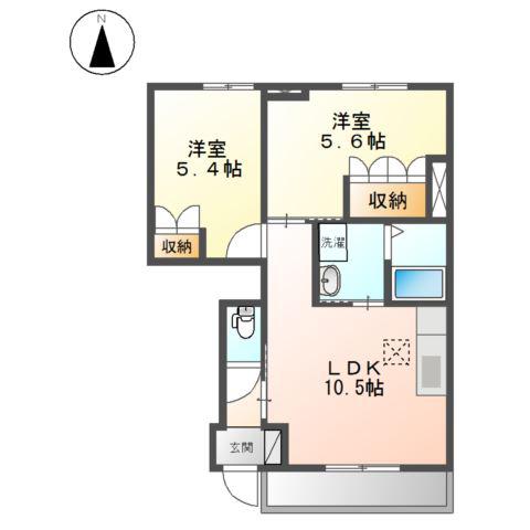 リビングストン(2LDK/1階)の間取り写真