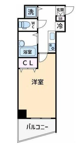 ドルチェ東京八重洲通(1K/2階)の間取り写真