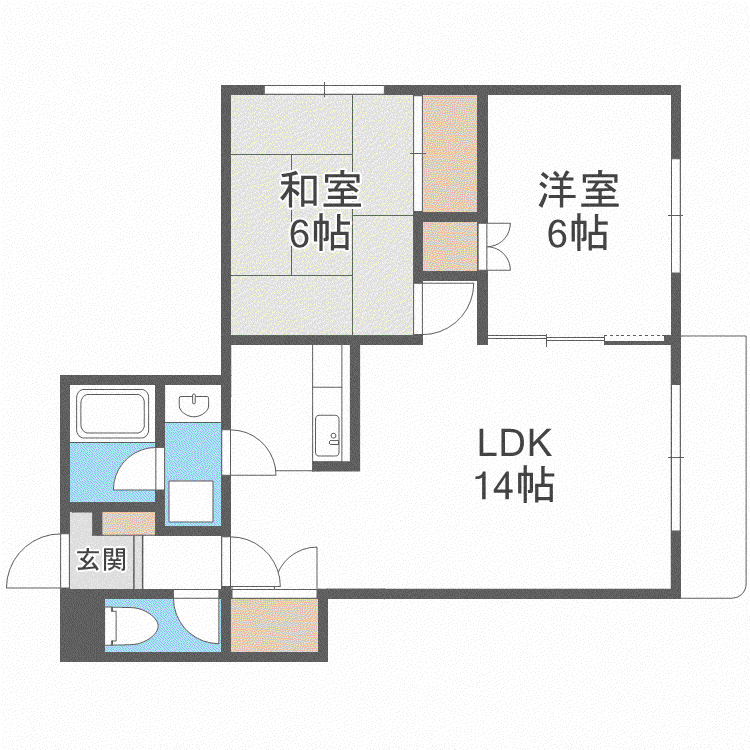パストラル元町(2LDK/2階)の間取り写真