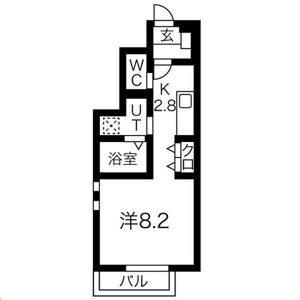 クラウディア人来田(1K/1階)の間取り写真