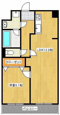 フロンティア八天(1LDK/4階)の間取り写真
