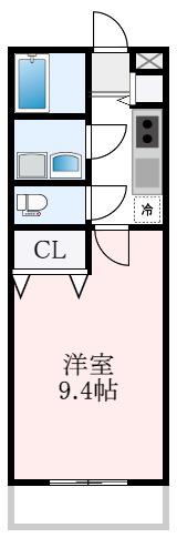 メゾンプロキオン(1K/2階)の間取り写真