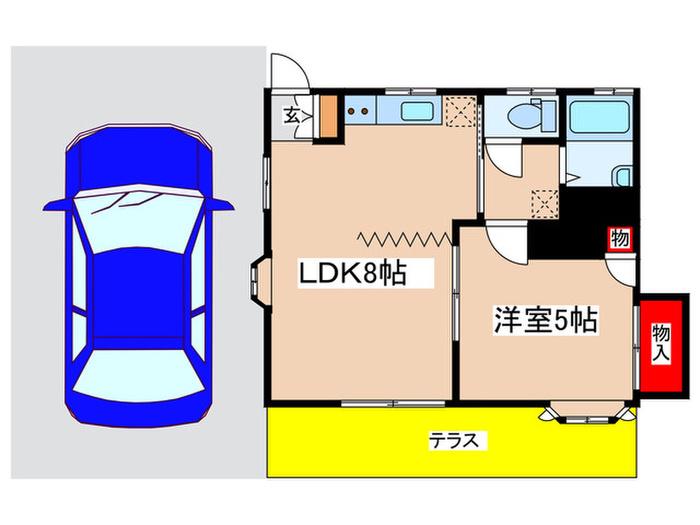 チャーミーハウス(1LDK/1階)の間取り写真