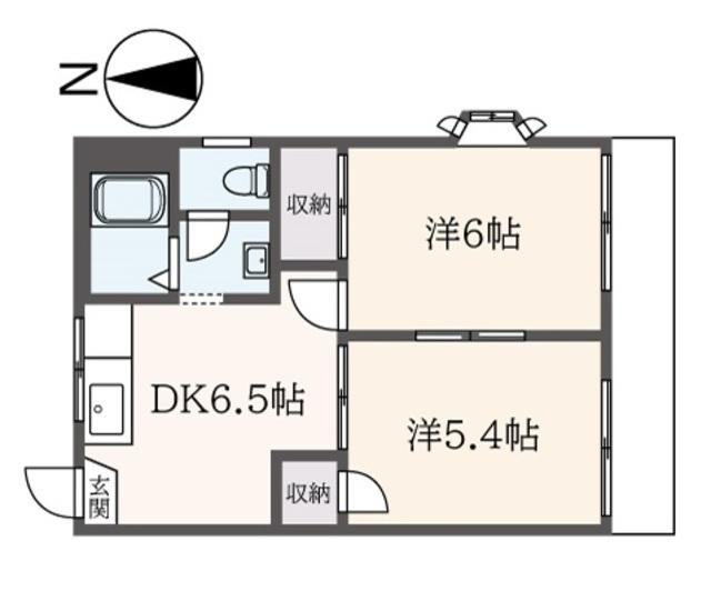 メゾンドS(2DK/1階)の間取り写真