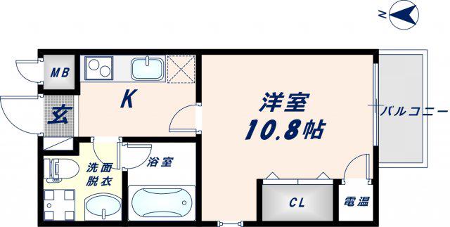 アクロス今里アパートメント(1K/3階)の間取り写真