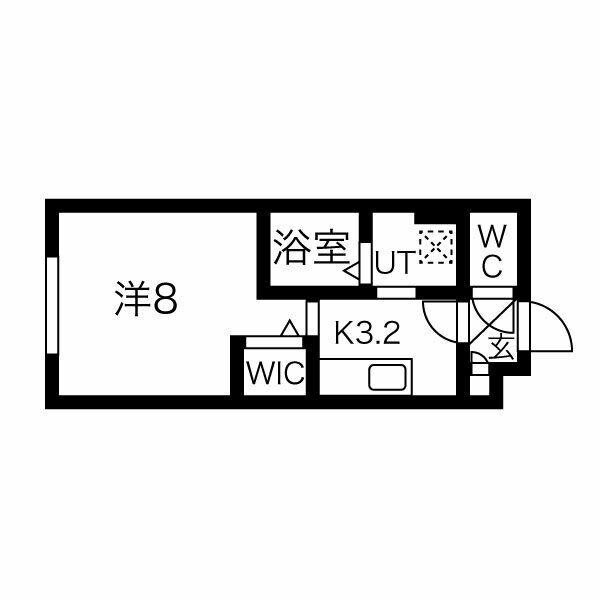 PECHE桑園 B ペシェ(1K/4階)の間取り写真