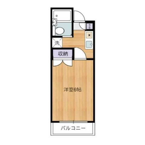 ヴィラ西調布(1K/2階)の間取り写真