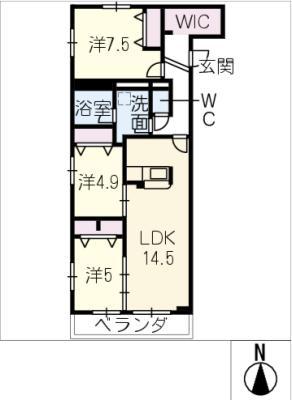 MAISON DE SHIVA(3LDK/3階)の間取り写真