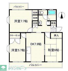 ハイムフォーレスト市ヶ尾(3DK/1階)の間取り写真