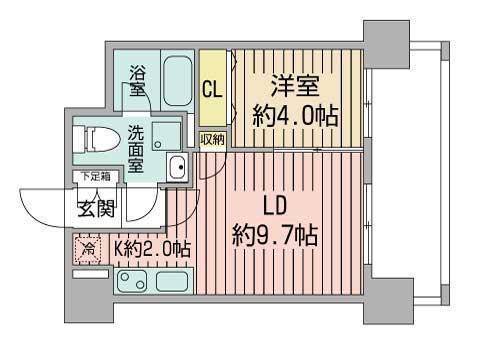 レオーネ中島公園(1LDK/7階)の間取り写真