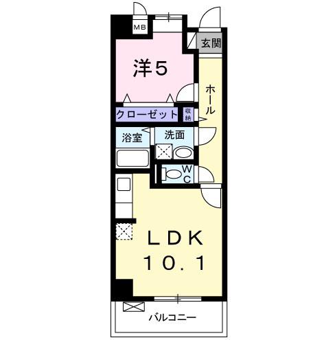 ラ・ヴァンベール(1LDK/4階)の間取り写真