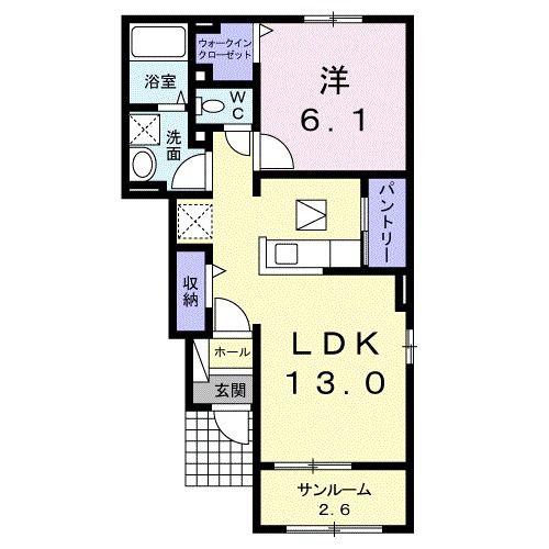 サンリットガーデン今森I(1LDK/1階)の間取り写真