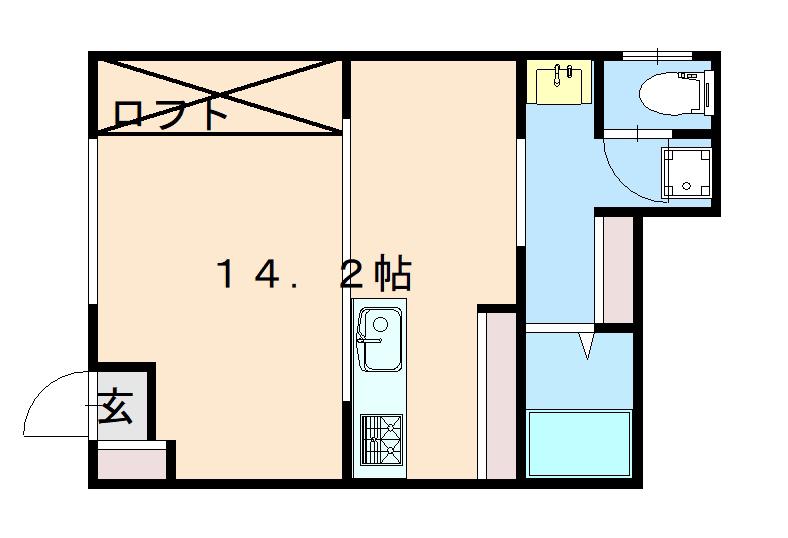 杭ノ瀬ハイツ(ワンルーム/1階)の間取り写真