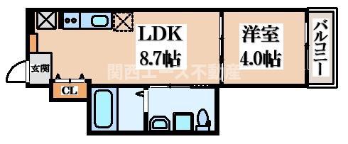 LUMIERE長瀬(1LDK/2階)の間取り写真