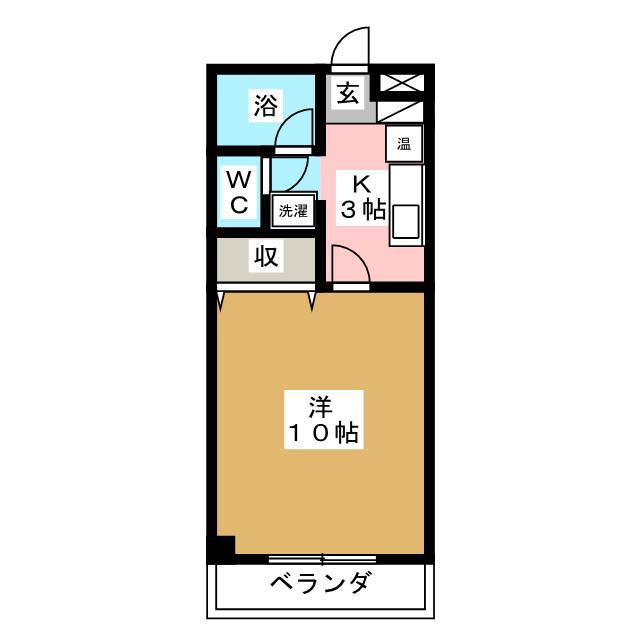 サンピュア(1K/1階)の間取り写真