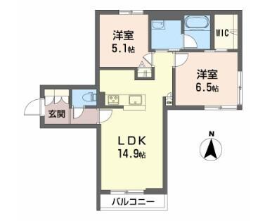 シャーメゾン英和(2LDK/2階)の間取り写真