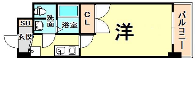 ONE ROOF FLAT NISHINOMIYA(1K/10階)の間取り写真