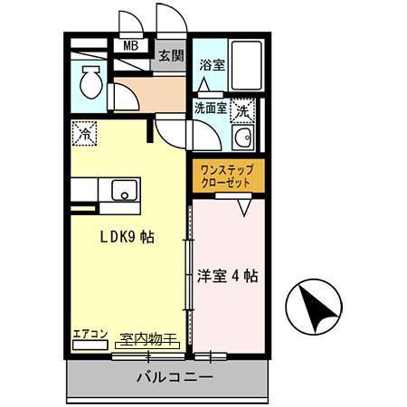セジュール石町(1LDK/3階)の間取り写真