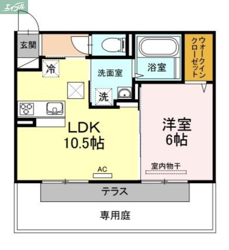 パームツリーB(1LDK/1階)の間取り写真