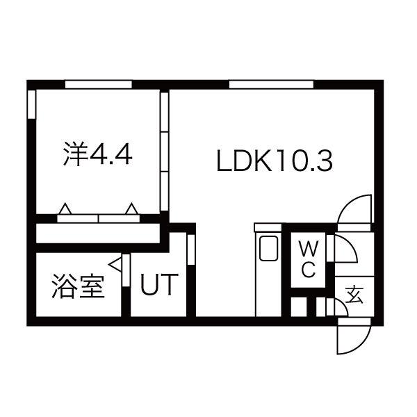 KURAXIA(1LDK/1階)の間取り写真