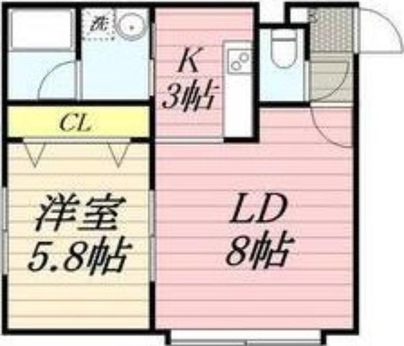 プロスパー麻生(1LDK/2階)の間取り写真