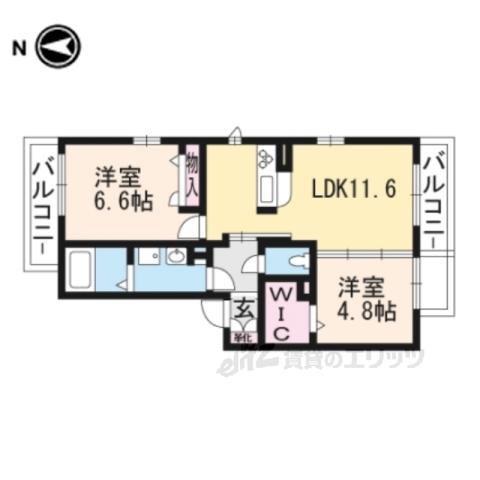 メゾンエスポワール(2LDK/2階)の間取り写真