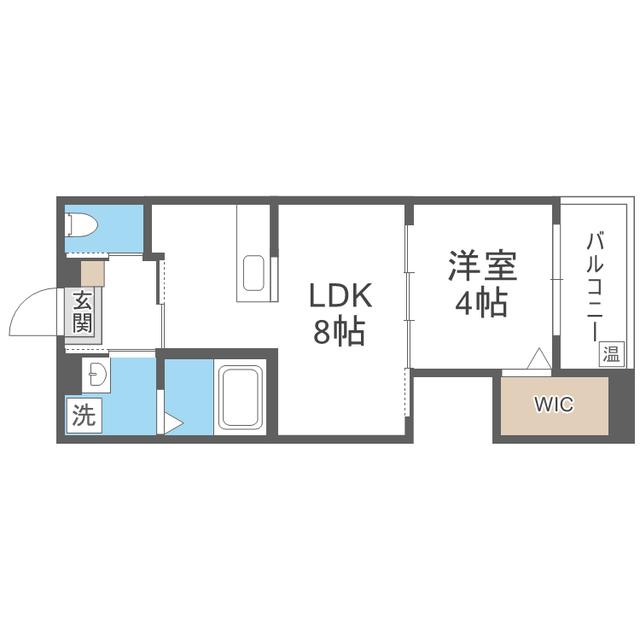ROBOT HOME 渡辺通(1LDK/2階)の間取り写真