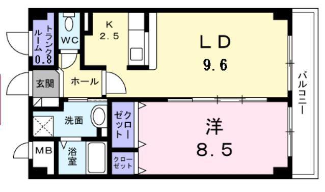 クローバー ガーデン(1LDK/3階)の間取り写真