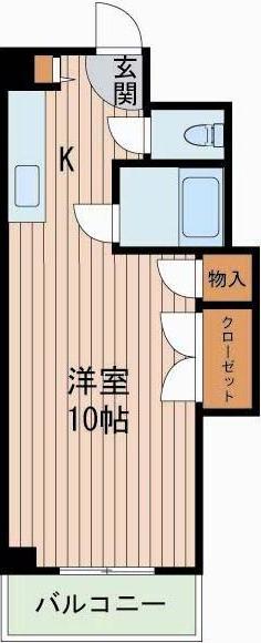 第二エンシンハイツ(ワンルーム/5階)の間取り写真