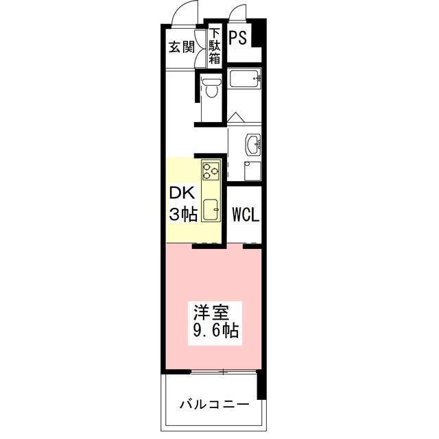 リバーズマンション長住(1K/3階)の間取り写真