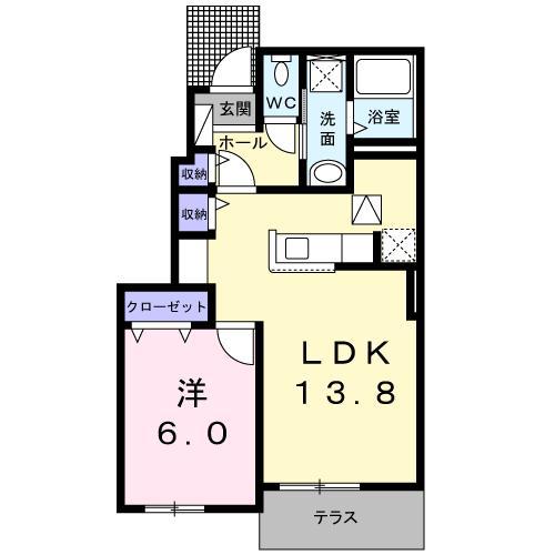フランメゾン A(1LDK/1階)の間取り写真