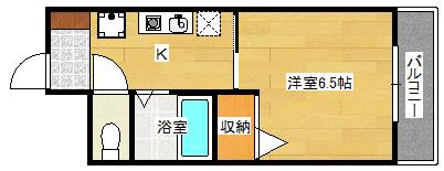 ハイライズ渡辺(1K/3階)の間取り写真