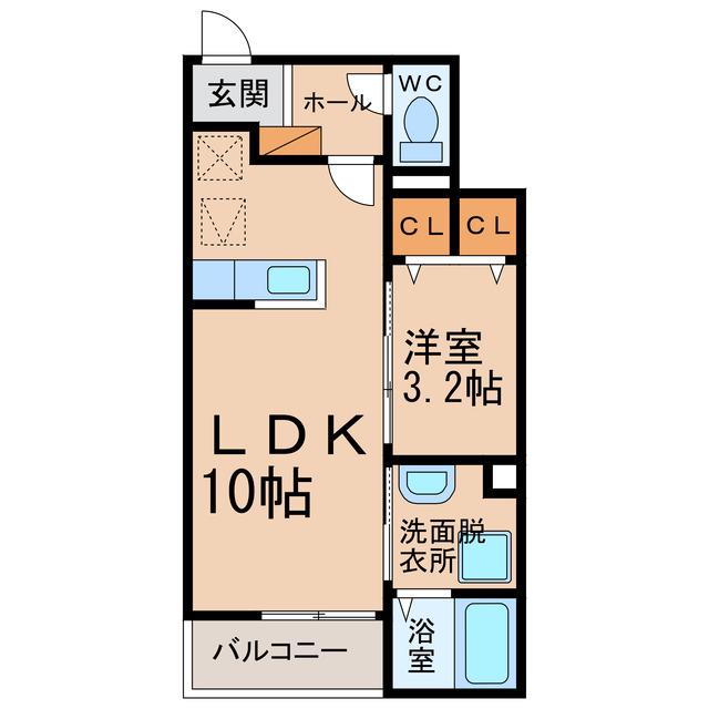 サンクチュアリーIII(1LDK/1階)の間取り写真