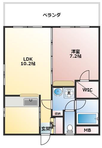 アコーディア宝口(1LDK/4階)の間取り写真