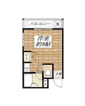 エレガントマンション(1K/2階)の間取り写真