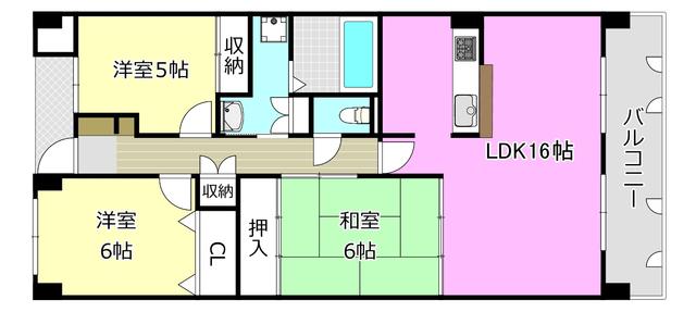 KDXレジデンス茨木II(3LDK/2階)の間取り写真