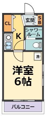 メゾン甲子園イースト(1K/4階)の間取り写真