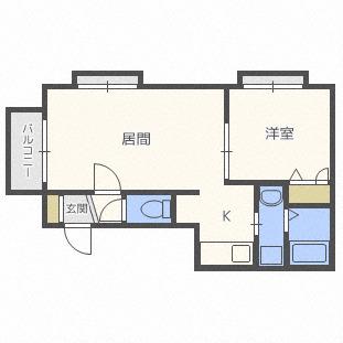 グランメール八軒東1-1(1LDK/3階)の間取り写真