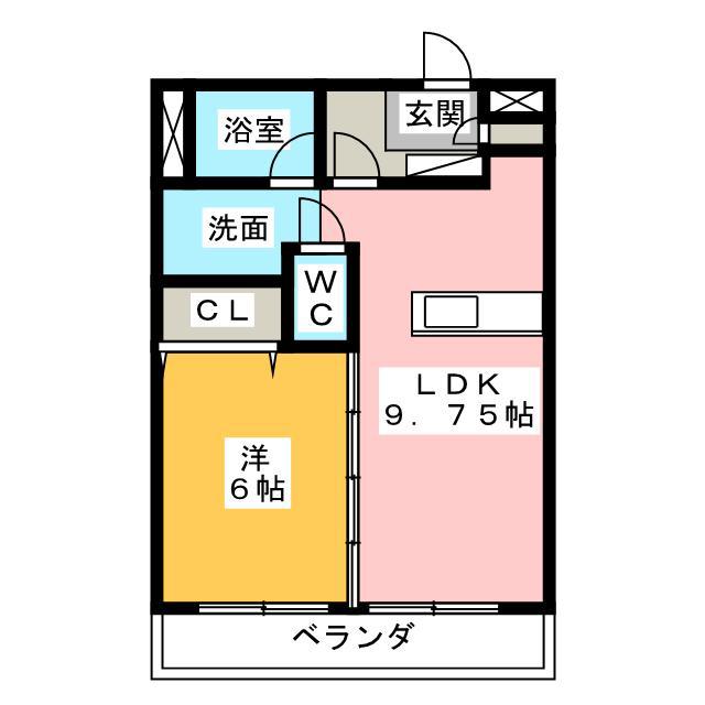 マンションマルカサウス(1LDK/3階)の間取り写真