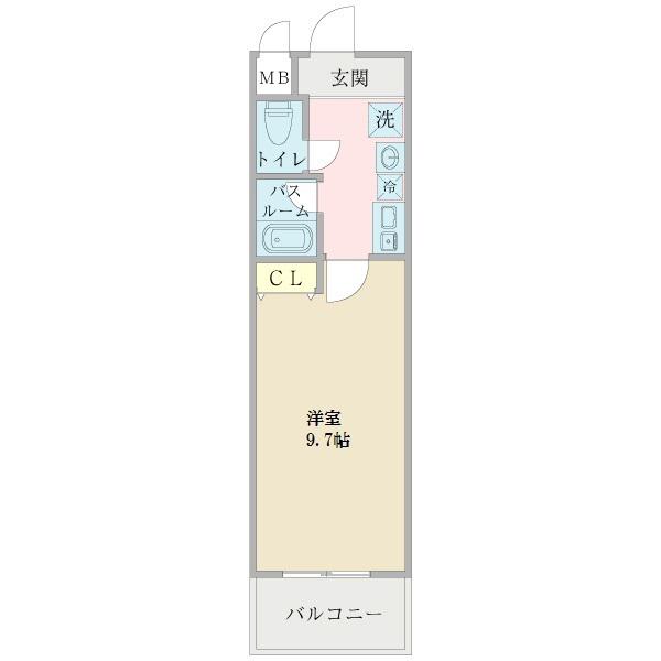 プロシード長居公園通(1K/5階)の間取り写真