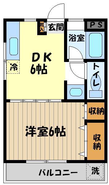 クリエイションハウス(1DK/2階)の間取り写真