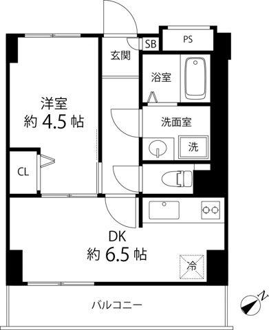Jパレス桜台(1DK/7階)の間取り写真
