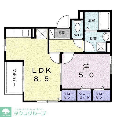 サニーレジデンスII(1LDK/3階)の間取り写真