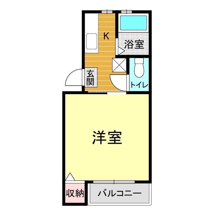 ハイツアウル(1K/1階)の間取り写真