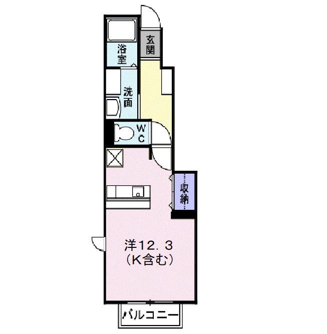 ファイン・YA(ワンルーム/1階)の間取り写真