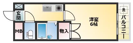 ハイツきたむら(1K/3階)の間取り写真