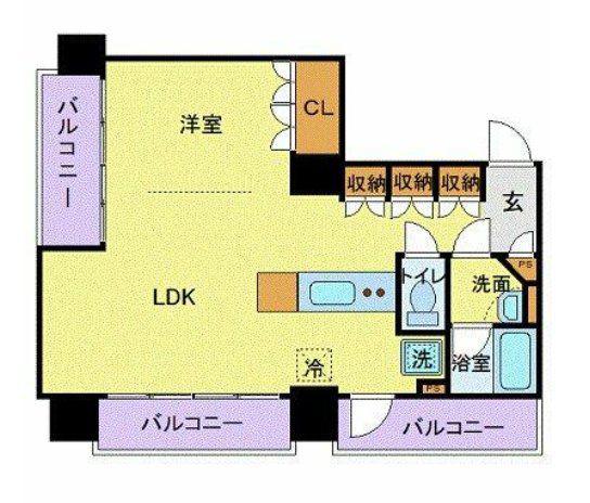 フロリス オーランティウム3(1LDK/3階)の間取り写真