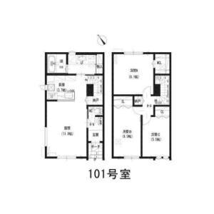 ルミエール太平2-4II(3LDK/1階)の間取り写真