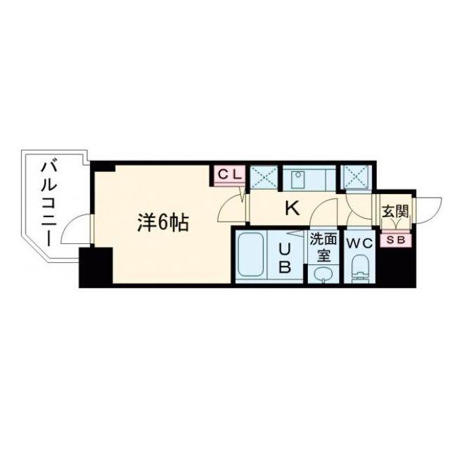 S-RESIDENCE都島LUX(1K/6階)の間取り写真